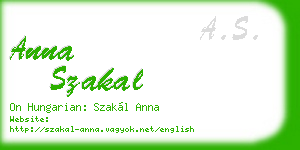 anna szakal business card
