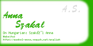 anna szakal business card